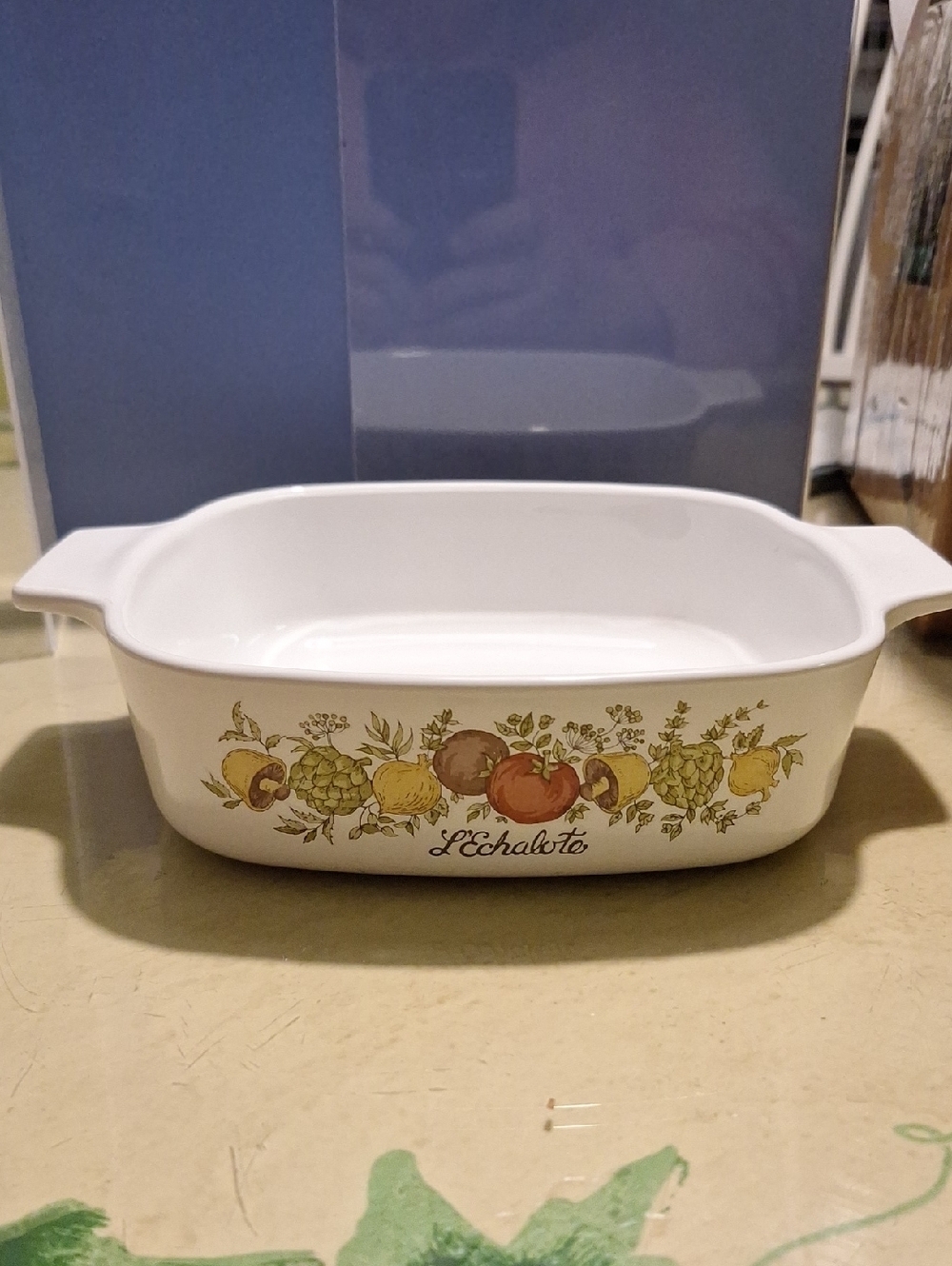 Corningware White L'Echalote Casserole Dish "Spice Of Life"